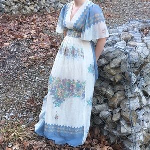 Vintage 70s 🌼 Boho Maxi Summer Dress